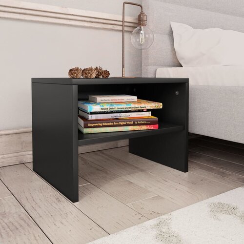 VidaXL Nočna omarica črna 40x30x30 cm iverna plo&amp;scaron;ča, (20624245) Slike