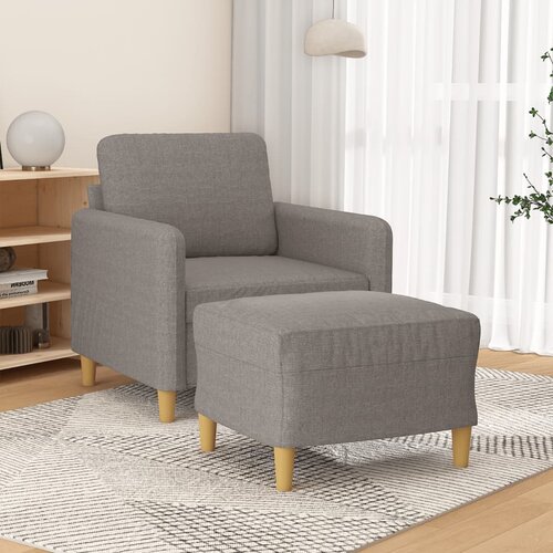  Fotelja s tabureom smeđesiva 60 cm od tkanine Cijene