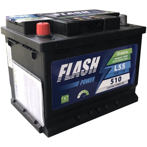 FLASH POWER akumulator 12V 55Ah 510A levo+ Slike