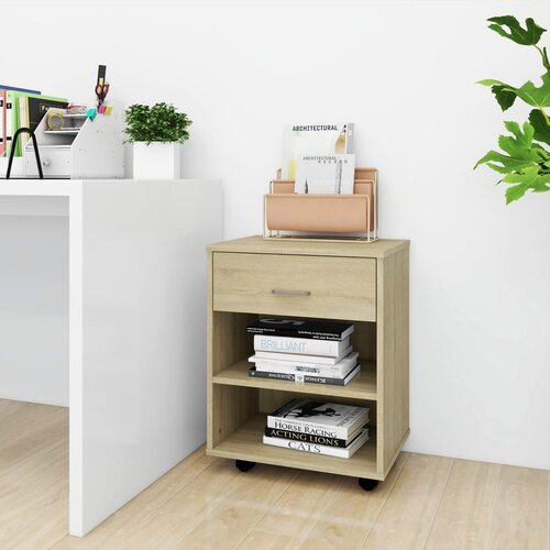 VidaXL Omarica na kolesih sonoma hrast 46x36x59 cm iverna plosc Slike