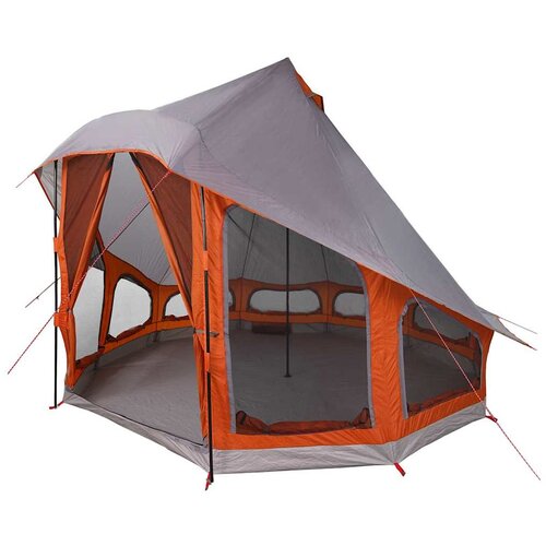Tipi &amp;scaron;ator s krovom Siva i narančasta 404 x 370 x 270 cm taft Slike