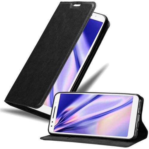 Cadorabo Ohi&scaron;je, združljivo z Alcatel 3 2018 v nočna črna - Za&scaron;čitni ovitek z magnetnim zapiranjem, stoječo funkcijo in režo za kartice, (20558270) Cene