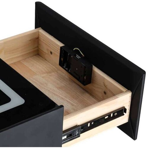  KX2634_1 pametni viseći noćni ormarić &amp;ndash; otisak prsta, bežično punjenje, Bluetooth, LED, crni Slike