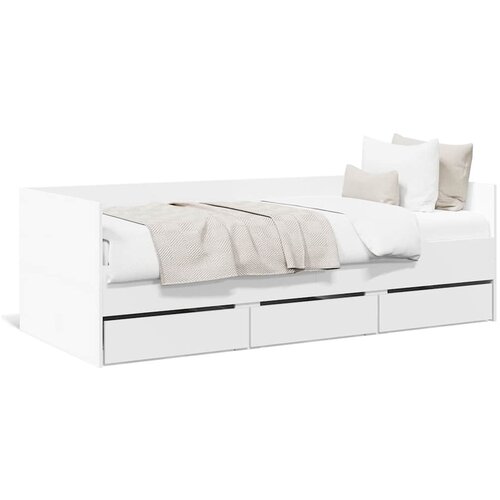  Dnevni krevet s ladicama bez madraca bijeli 90x190 cm Slike