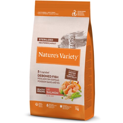 Nature’s Variety cat healthy grains sterilized salmon 7kg Cene
