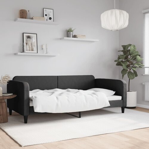 VidaXL Raztegljiva postelja črna 100x200 cm blago Slike