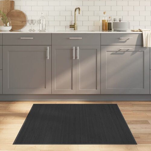 VidaXL Preproga pravokotna siva 100x100 cm bambus Slike
