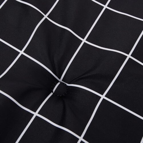  Jastuci za vrtne stolice 2 kom crni karirani 50x50x4 cm tkanina Slike