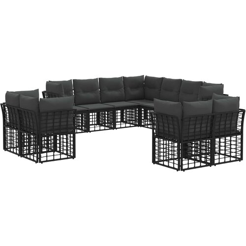  Set vanjskih sofa Crna i tamno siva Poliester Slike
