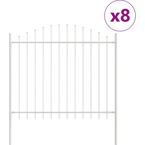 vidaXL Vrtna Ograda 8 pcs Bijelo 170 x 165 cm Čelik s prahom premazan Cijene