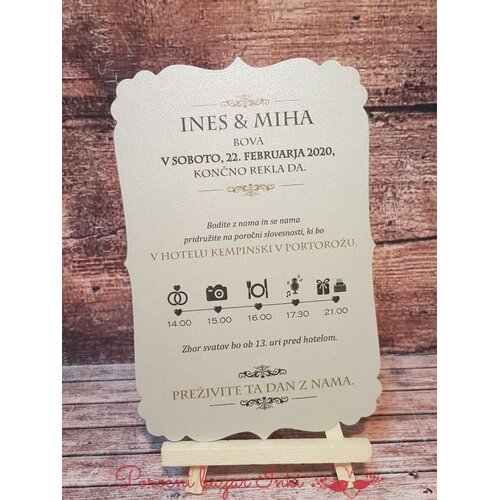  Poročna vabila VINTAGE PORVIN 104 Cene