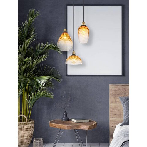 XXXL Globo 15786-3H1 - Luster na sajli SALVY 3xE27/60W/230V prečnik 46 cm narandžasta Slike