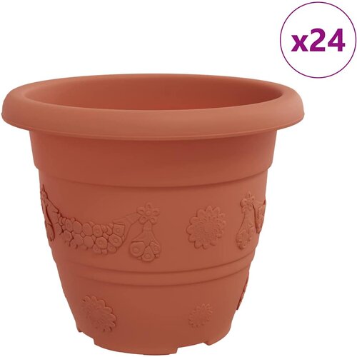  Okrugla saksija za cveće 24 pcs Crvena cigla &amp;Oslash; 22 x 18 cm Slike