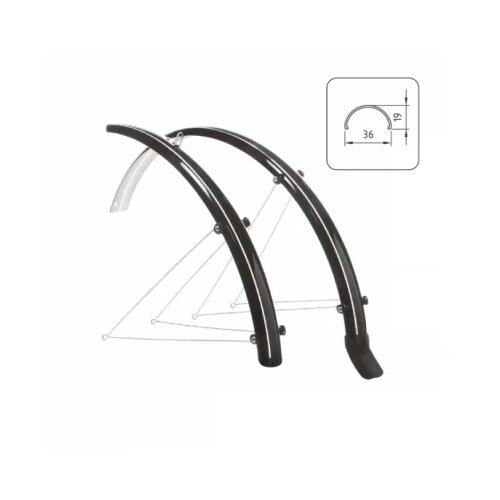 Wag komplet blatobrana polikarbonatni - 28" x 36 mm, crni Cene