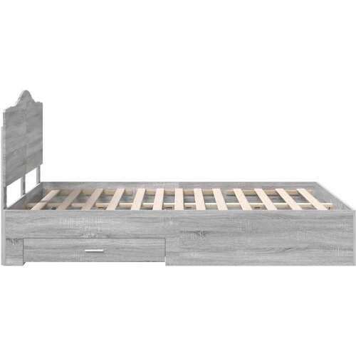  Krevetna konstrukcija s ladicama Siva Sonoma 140 x 190 cm 196 x 143 x 100 cm Slike
