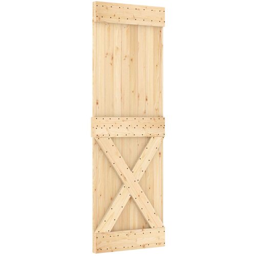  Klizna vrata Prirodna i bijela 70 x 210 cm Čvrsta borovina Slike