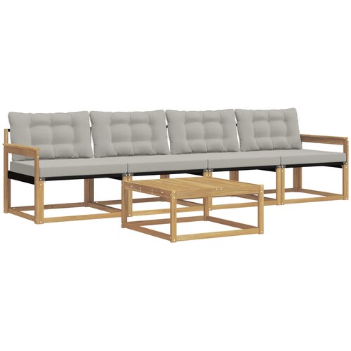  Set vanjskih sofa 5 kom. Bijela i svjetlosiva Smeđa 79 x 79 x 37 cm Slike