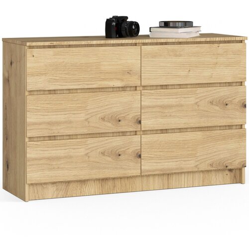 AKORD KOMODA K120 6SZ CLP DĄB ARTISAN, (21703245) Slike