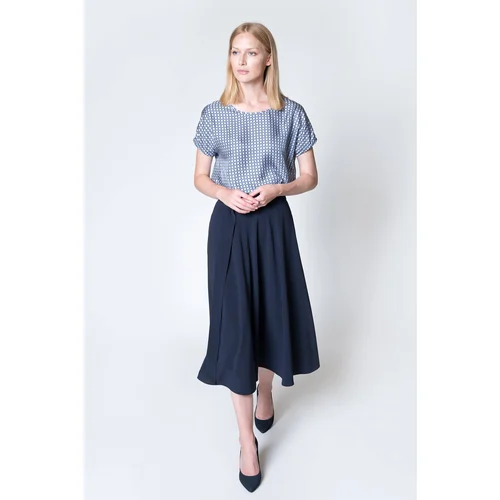 Deni Cler Milano Woman's Skirt W-Dc-7163-0M-E5-56-1 Navy Blue