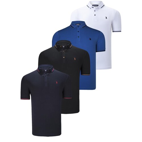 Dewberry QUADRUPLE SET T8586 MEN'S T-SHIRT-BLACK-WHITE-NAVY-SAKS Cene