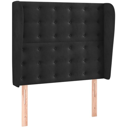 Maison Chic posteljno vzglavje - vzglavna omarica - nočna omarica z ušesi črno 83x23x118/128 cm žamet, (21708070) Cene