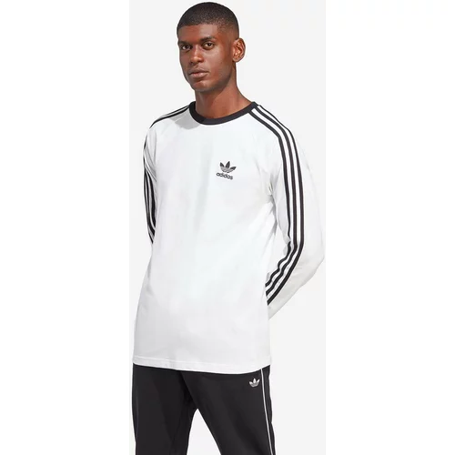 Adidas Bombažna majica z dolgimi rokavi bela barva