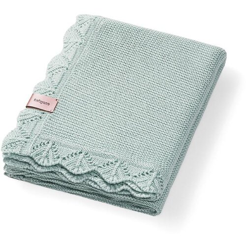 BabyOno Pletena bambus odeja z volanom 75x100 cm, mint Cene