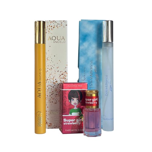 Neo Parfum Ženski set parfema Dolce&Blanca Light Blue EDT 17 ml + Aqua Angelo EDT, 17ml + Parfemsko ulje Super Girl Strawberry, 6 ml Cene