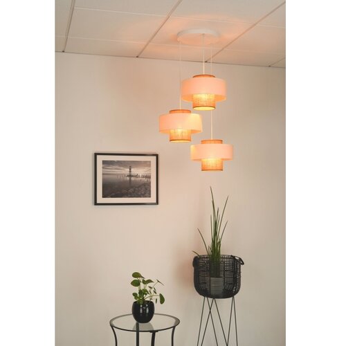  Brilagi - Visilica na sajli DALLAS 3xE27/15W/230V braon/krem/bela Slike