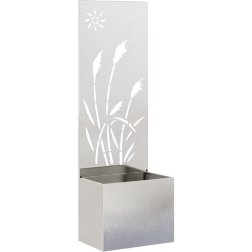 vidaXL Vrtni Sadič s Dekorativnom Pločom Srebrna 50 x 140 cm Cijene