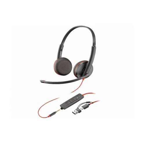 Slušalice poly blackwire 3225 stereo usb-c headset +3.5mm plug +usb-c/a Adapter/8X229AA/crna Cene