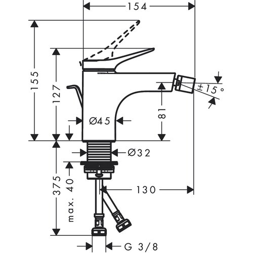 Hansgrohe enoročna armatura za bide Vivenis - krom (75200000) Slike