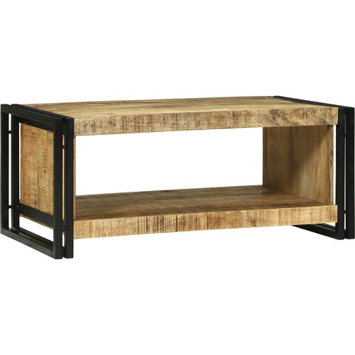 VidaXL Klubska miza 90x50x38 cm iz trdega grobega lesa mangov Slike