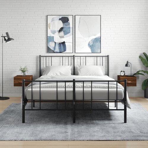 VidaXL Stenska nočna omarica 2 kosa rjavi hrast 35x35x20 cm Slike