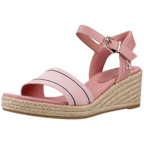 Tommy Hilfiger Sandali &amp;amp; Odprti čevlji SHIRTING WEDGE SANDAL Rožnata Slike