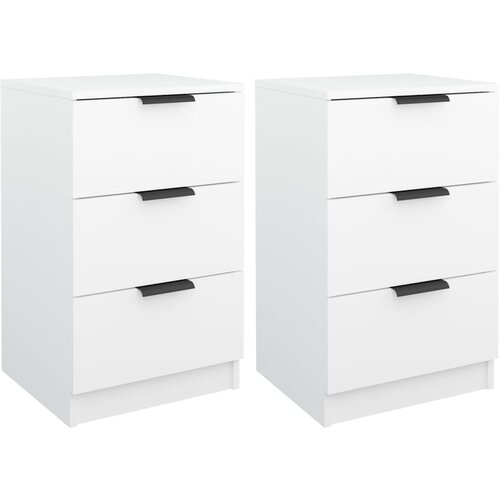 Maison Chic Dvo delni komplet Nočne omarice - Nočne mize bela 40x36x65 cm, (21687217) Slike