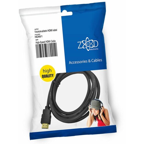 Zed Electronic HDMI kabl, 1.0 met, ver. 1.4 - HDMI/1 Slike