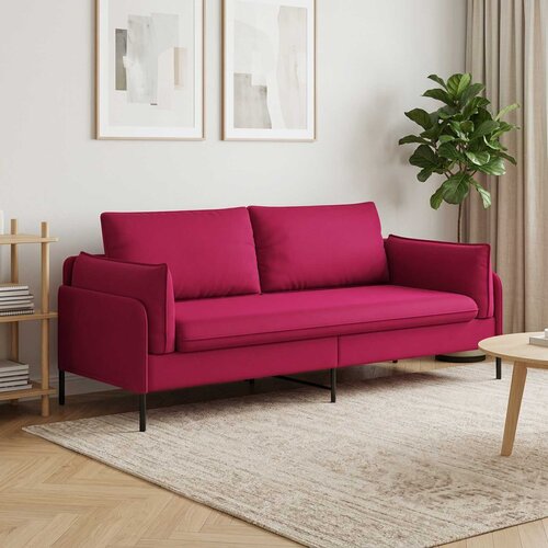 SOFA za 3 osobe 3-sjedalo Vinska crvena 222 x 81 x 89 cm Bar&amp;scaron;un Slike
