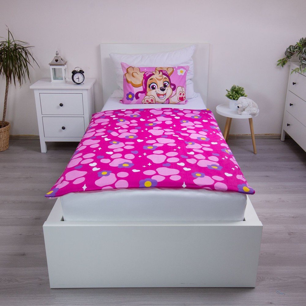 Jerry Fabrics Ružičasta pamučna dječja posteljina za dječji krevetić 100x135 cm Paw Patrol &amp;quot;Pawsome friendships grow&amp;quot; &amp;ndash; Slike