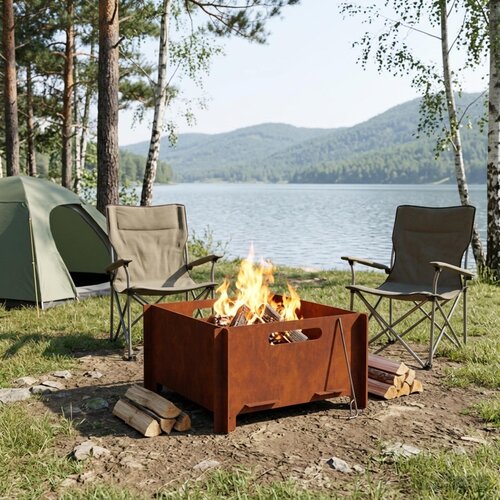  Kamin Rđa 40 x 40 x 20 cm Otporni čelik Cijene
