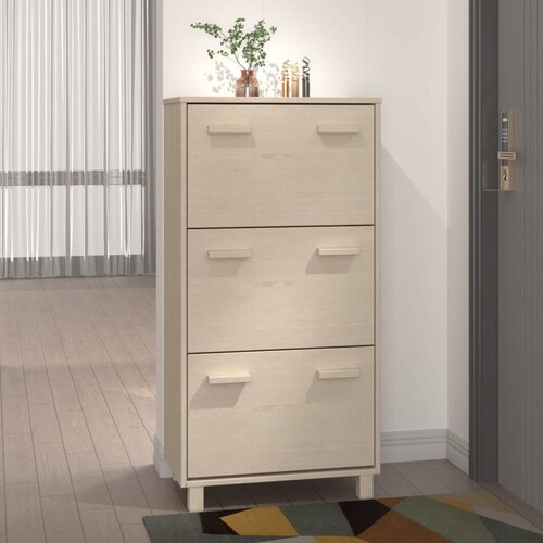 vidaXL Ormarić za cipele boja meda 59,5 x 35 x 117 cm masivna borovine Cijene