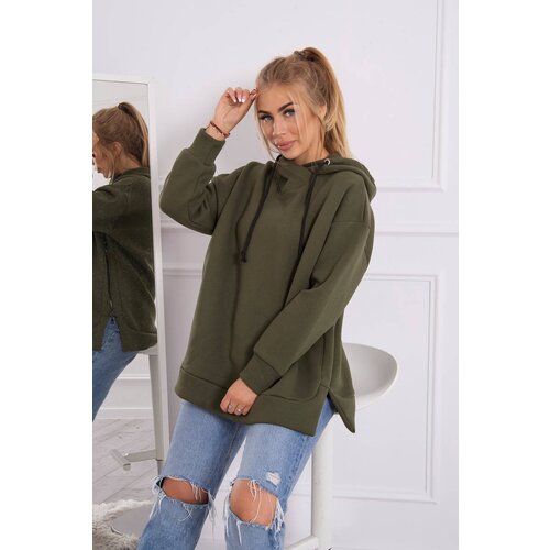Kesi Insulated sweatshirt with side zipper khaki Cijene