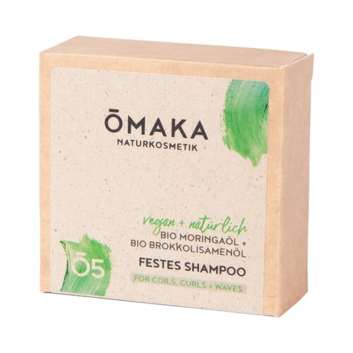 ŌMAKA Naturkosmetik ō5 čvrsti &amp;scaron;ampon s organskim uljem moringe + organskim uljem sjemenki brokule Slike