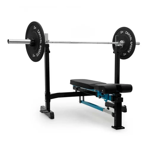 Capital Sports benchexvadbena klop, poševna in ravna klop, obremenilnost do 250 kg, modre barve