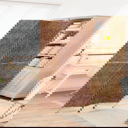 vidaXL Sobna pregrada s 3 panela smeđa 122 x 180 cm od vodenog zumbula Cijene