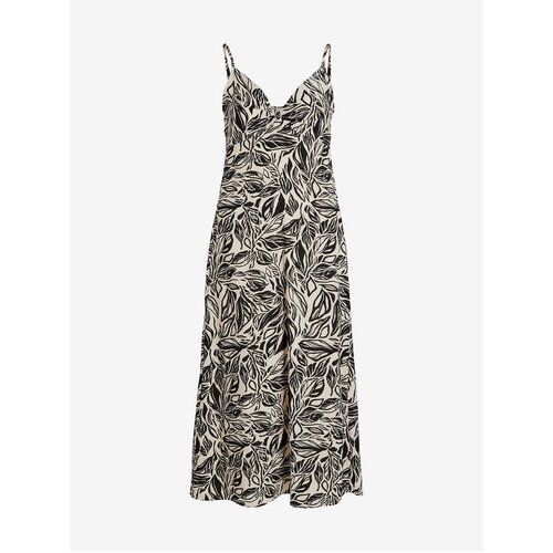 Vila Black-beige women's patterned midishats Mia - Ladies Cijene