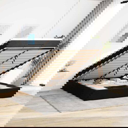 vidaXL Otomanski krevet s madracem crni 140x190cm baršunasti Cene