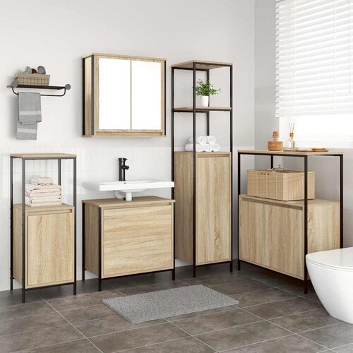  Set namještaja za kupaonicu Zidne 5 pcs Bež Konstruirano drvo Cene