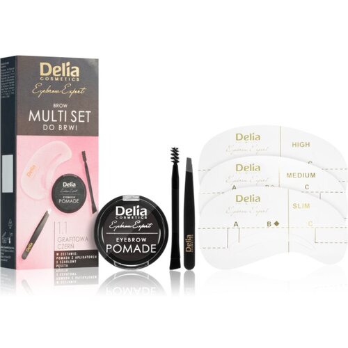 Delia Cosmetics Eyebrow Expert Zest set za oblikovanje obrvi odtenek 1.1 Graphite Black 1 kos Slike