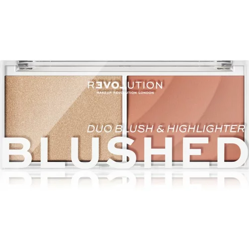 Revolution Relove colour Play Blushed Duo Blush & Highlighter paleta sa highlighterom i rumenilom 5,8 g nijansa Sweet